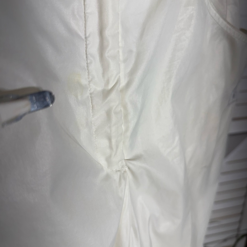 Le Coq Sportif vintage white pants wide legs waterproof elastic waist sz M - Picture 9 of 11